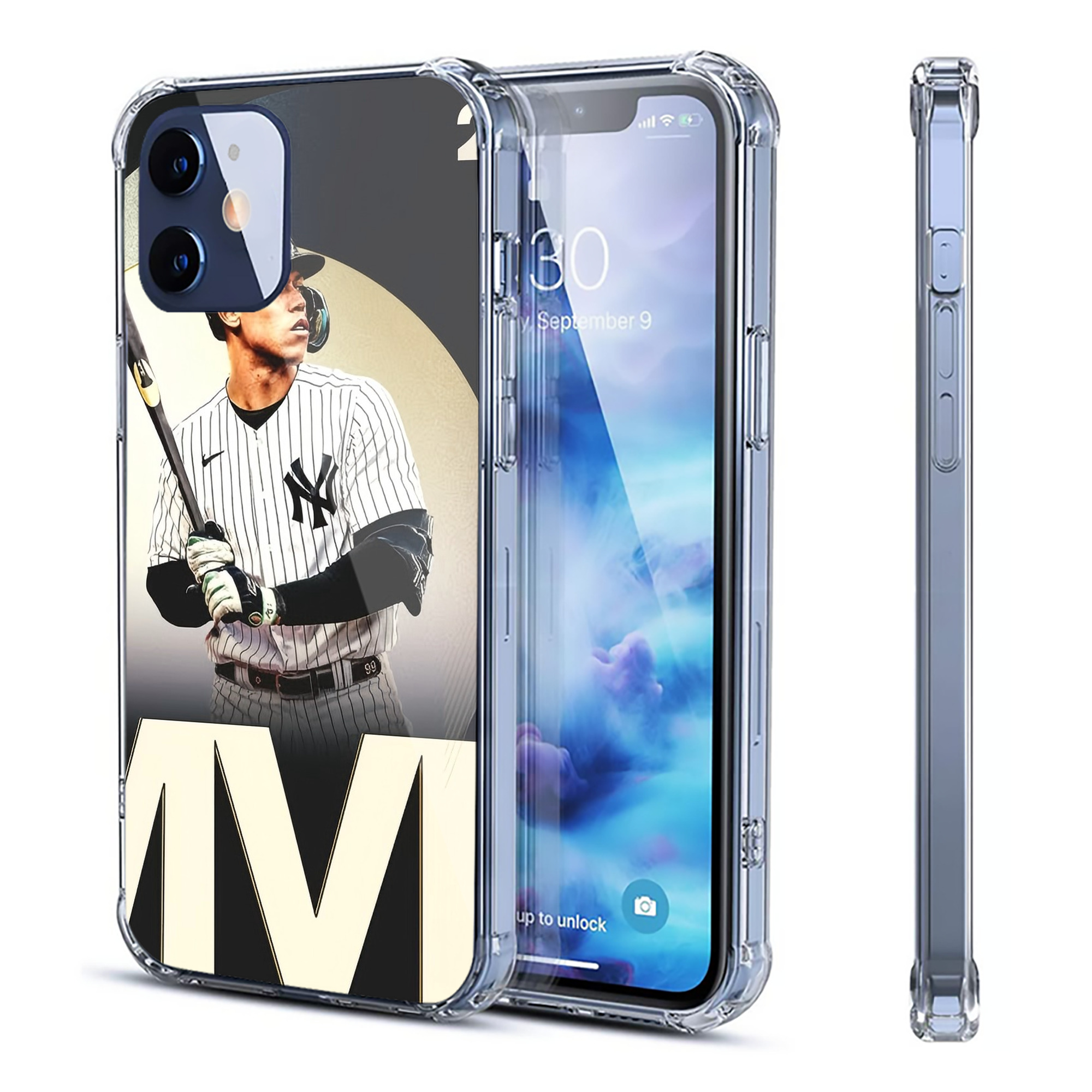 Aaron Judge MVP Clear IPhone 12 Case – Soft TPU With UV Print – Enhanced Drop Protection, Precise Fit, Anti-Fingerprint, Customizable Design, Scratch-Resistant, Yellow-Resistant